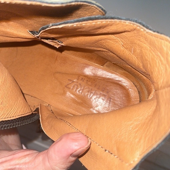 Anthropologie Veracruz leather Wrap Ankle Boots blue size 37 6 - Picture 8 of 12